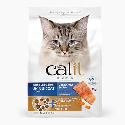 Catit Recipes Double Fusion Skin & Coat Cat Food - 10 lb