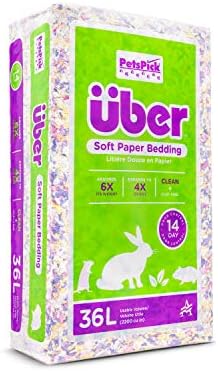 PETSPICK Uber Soft Paper Pet Bedding for Small Animals, Pastel Confetti, 36L