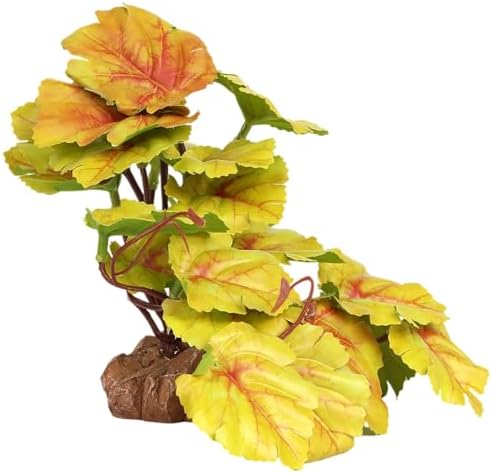 Fake Yellow Heuchera Reptile Plants for Bearded Dragon Tank Décor