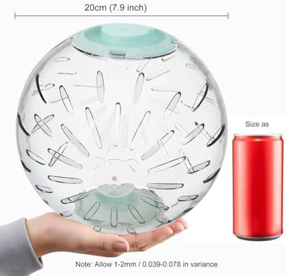 7.9 inch Hamster Ball, Exercise Toys, Running Clear Plastic Balls, Large Space, Easy to Clean, Portable Cage, for Small and Medium Hamsters, Syrian Dwarf Hamster, Green