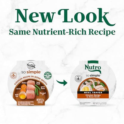 Nutro So Simple Wet Dog Food Topper, Chicken in Bone Broth, 2 oz, 10 Count