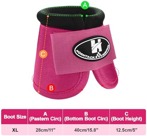 Horse Bell Boots for Outdoor Sports(Raspberry, XL)