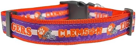 Pets First Collegiate PET Collar OLD VERSION Clemson Tigers Dog Collar, Size Large. Best Sports Team Collar for Dogs & Cats. A Shiny & Colorful Dog & Cat Collar Licensed by The NCAA