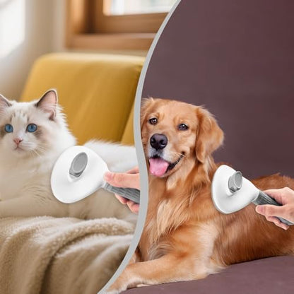 Depets Cat Brush for Shedding, Skin Friendly Self-Clean Dog Slicker Brush