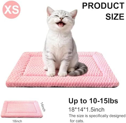 Dog Bed Mat - Dog Crate Pad - Reversible Mat for Pet Comfort - Soft Bed Crate Pads with Dual-Sided Design for All Seasons (Pink, 18" L x 14" W x 1.5" Th)