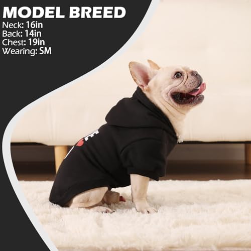 EXPAWLORER Dog Hoodies for Small Medium Large Dogs,Love DAD Black S