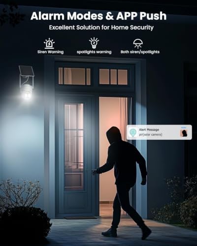 VIZIUUY 3MP Solar Security Cameras Wireless Outdoor, Color Night Vision Cam