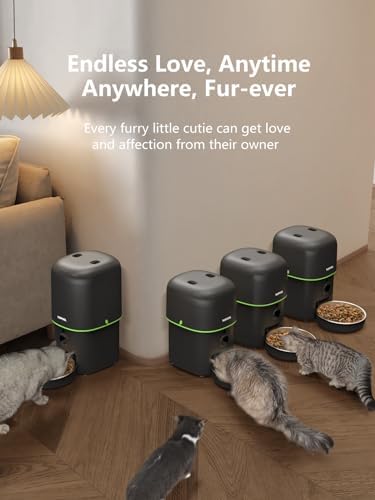 Automatic Cat Feeder with Camera - 5G WiFi Auto Cat Food Dispenser, 1080P HD Video with Night Vision, 1-15 Meals, 1-99 Portions, 2-Way Audio, Keeps Food Fresh, Timed Pet Feeder Also for Dogs