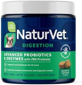 NaturVet Advanced Probiotics & Enzymes Dog Supplement - 120 Soft Chews