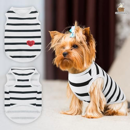 Queenmore Large Dog Shirt,Soft Breathable Dog Shirt for Dogs Cats Boy Girl,Pet Clothes for All Season,Breathable Lightweight Pet Tshirt for Frenchie, Dachshund, Yorkie