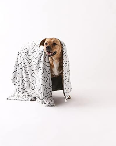Bone Dry Embossed Bone Collection, Pet Blanket, 36x48, Black