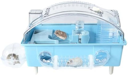 Tfwadmx Acrylic Dwarf Hamster Cage Small Animal Cage Mouse Habitat,Blue