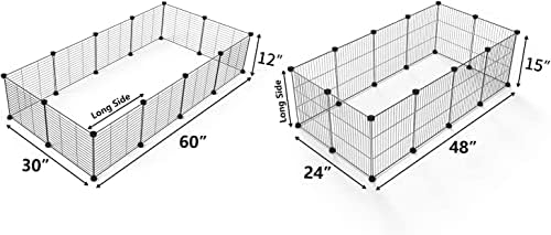 LURIVA Small Animal Playpen, Guinea Pig Cages, Pet Playpen, Rabbit Cage,Small Animal Cage, Puppy Kitten Dog Playpen, Indoor Outdoor Portable Metal Wire Yard Fence,15 X 12 Inch, 28 Panels, Black
