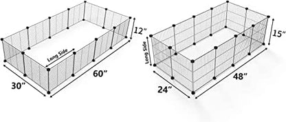 LURIVA Small Animal Playpen, Guinea Pig Cages, Pet Playpen, Rabbit Cage,Small Animal Cage, Puppy Kitten Dog Playpen, Indoor Outdoor Portable Metal Wire Yard Fence,15 X 12 Inch, 28 Panels, Black