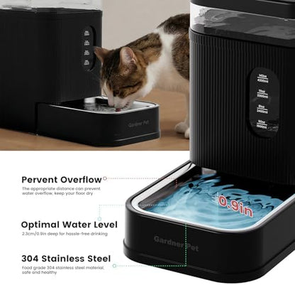 1.7 Gallon Automatic Dog Water Dispenser with Stainless Steel Bowl