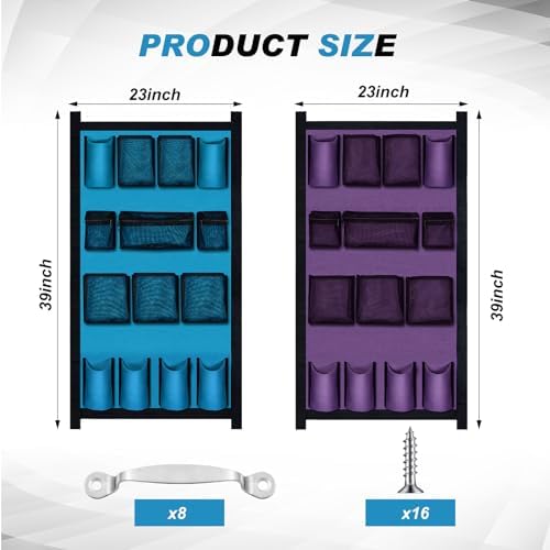 Riakrum 2 Pcs Horse Trailer Grooming Bag, Purple Blue, 39 x 23 Inch
