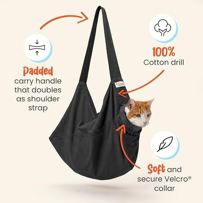 Cat-in-the-Bag Cozy Comfort Carrier - Extra Small Charcoal Cat Carrier Soft and Pet Carrier for Nail Clipping, Vet Visits, Medication Administration, Dental Care, and Traveling