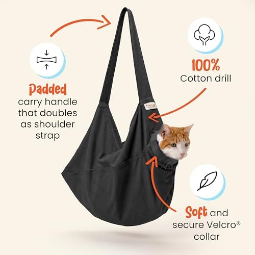Cat-in-the-Bag Cozy Comfort Carrier - Extra Large Charcoal Cat Carrier Soft and Pet Carrier for Nail Clipping, Vet Visits, Medication Administration, Dental Care, and Traveling