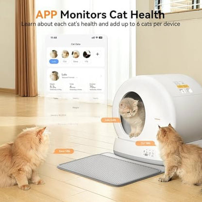 Meowant Self Cleaning Cat Litter Box Safety Sensors,APP Control,Large Space