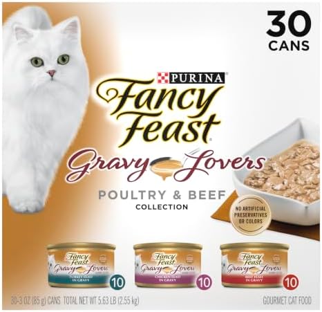 Purina Fancy Feast Gravy Lovers Wet Cat Food, 3 oz Cans, 30-Pack