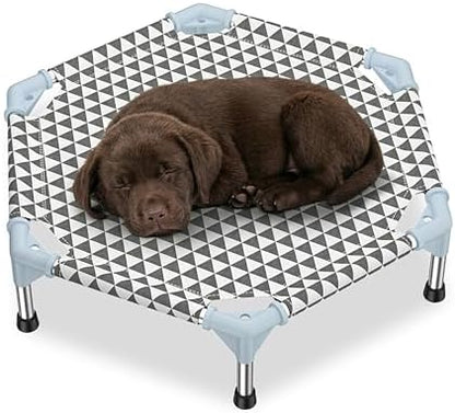 Kuntrust Elevated Outdoor Dog Bed (6 Sided Small, Triangle)