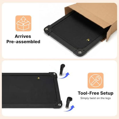 Veehoo Elevated Dog Bed Small, Chew Proof Dog Bed Pre-Assembled, 24" x 17"