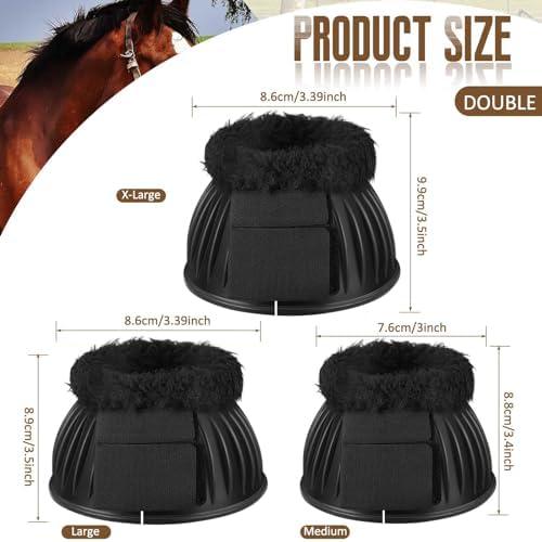 Abbylike 1 Pair Fleece Bell Boots for Horses