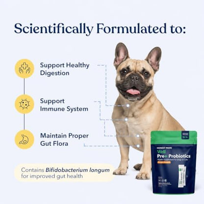 Probiotics for Dogs, Digestive Health Powder with Prebiotic, Pumpkin, 30ct