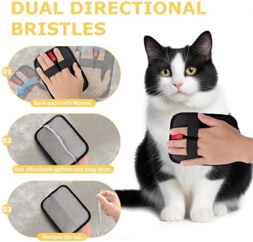Pet Hair Removal Glove Brush – Reusable Grooming Tool for Cats and Dogs, Ideal for Clothing, Furniture, Carpets, Cat Beds, Car Seats, and More – Upgraded Static Fur Remover (1 Piece)
