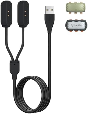 2-in-1 Portable Magnetic Quick Charge Cable | Anti-Lost Heavy-Duty | Replacement for Tractive Dog GPS Tracker | Travel-Friendly Compact USB Cord for Home & Outdoor (Black)