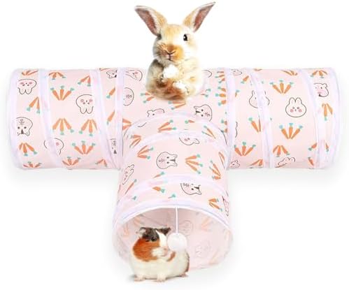 3 Way Washable Rabbit Hideout Toys, Guinea Pig Tunnels & Tubes