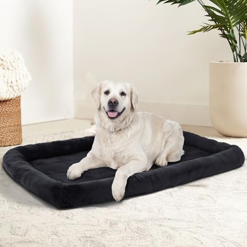 Patas Lague Small Dog Bed Bolster Pet Crate Mat 16''x12'' Black