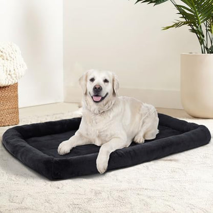 Patas Lague Small Dog Bed Bolster Pet Crate Mat 16''x12'' Black
