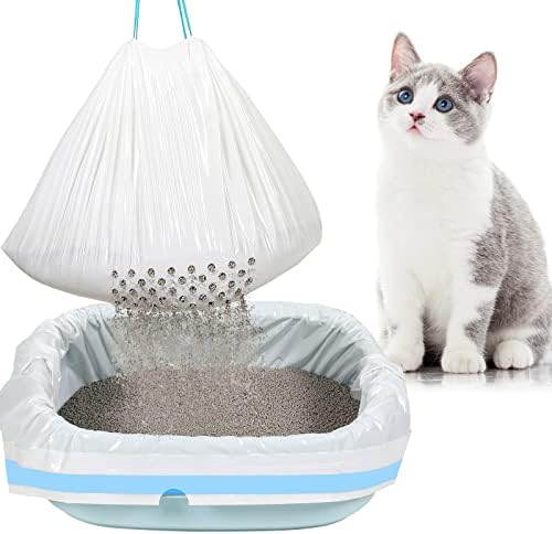 Jutom 84 Count Sifting Litter Box Liners, Cat Box Liners with Holes