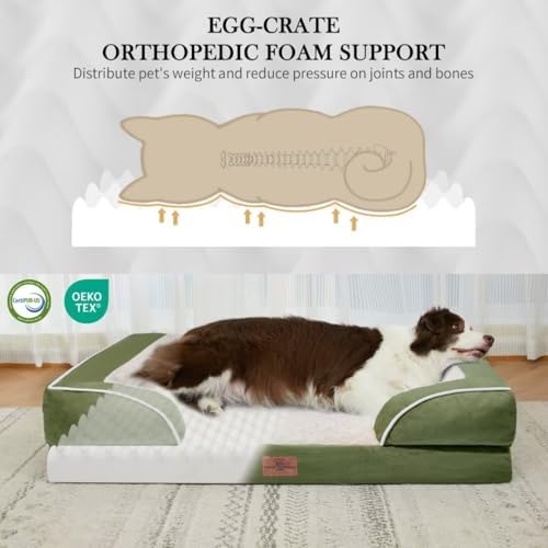 Comfort Expression Orthopedic Dog Bed for Extra Large Dogs with Bolster