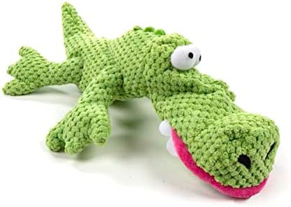 TrustyPup Tough 'N Fun Checker Gator Squeaky Plush Dog Toy, Chew Guard Technology - Green, Large (71147)