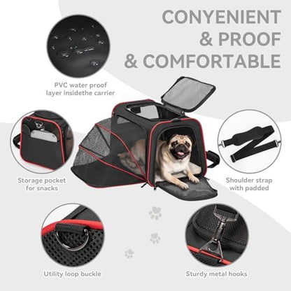 Petsfit Large Expandable Cat Carrier for Travel, Up to 18 lb
