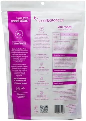 smallbatch Freeze Dried Raw Cat Food, High Protein Turkey Recipe, 10 oz