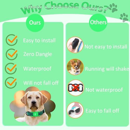 SANKALA Airtag Dog Collar Holder, Waterproof, Green, 1 Pack