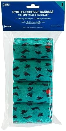 SyrFlex Cohesive Bandage 4” Teal Boot and Cactus 4pk