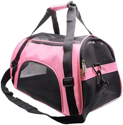 ZaneSun Cat Carrier,Soft-Sided Pet Travel Carrier for Cats,Dogs Puppy Comfort Portable Foldable Pet Bag Airline Approved (Medium-LightPink)