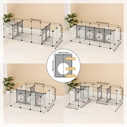 DINMO 18 Panels Bunny Playpen, Game Holes Design, 61.4 x 25.4 x 16.4 inches