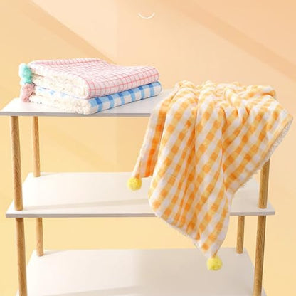 Little Pillow for Cats Puppies Ultra Soft Fluffy Pet Calming Toy Half Donut Cuddler for Joint Relief Sleeping Improve Machine Washable Blanket Set-White