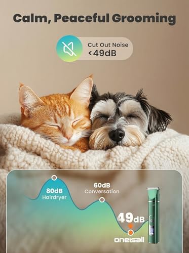 oneisall 4 in 1 Dog Grooming Kit with LCD Display Green