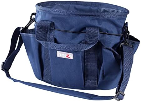 HORZE Grooming Tote Bag for Horses, Dogs with Shoulder Strap and 6 Pockets for Supplies | 12" x 8" x 9"