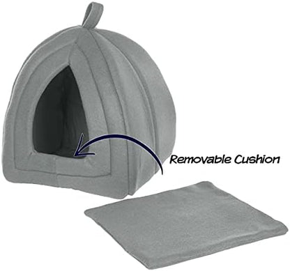 Cat House - Indoor Bed with Removable Foam Cushion - Pet Tent for Puppies, Rabbits, Guinea Pigs, Hedgehogs, and Other Small Animals by PETMAKER (Pack of 2)