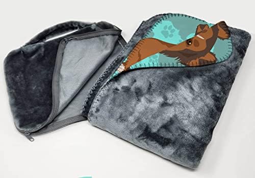Caroline's Treasures MLM1035TBLT Sheltie Soft Travel Blanket with Bag Airplane Blanket, Indoor Outdoor Camping Blanket for Traveling, Picnics, Beach Trips, Concerts