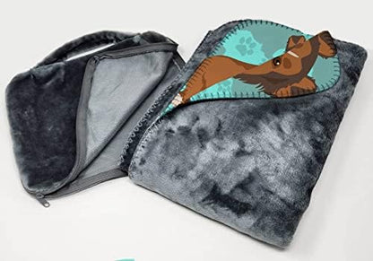 Caroline's Treasures MLM1035TBLT Sheltie Soft Travel Blanket with Bag Airplane Blanket, Indoor Outdoor Camping Blanket for Traveling, Picnics, Beach Trips, Concerts