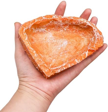 3 Pack Reptile Food Dish, Resin Hermit Crab Food & Water Bowl, Reptile Feeding Food Dish Kit, Tank or Aquarium Accessory, Suitable for Turtle Lizard Hermit Crab Snail Bearded Dragon Leopard Gecko