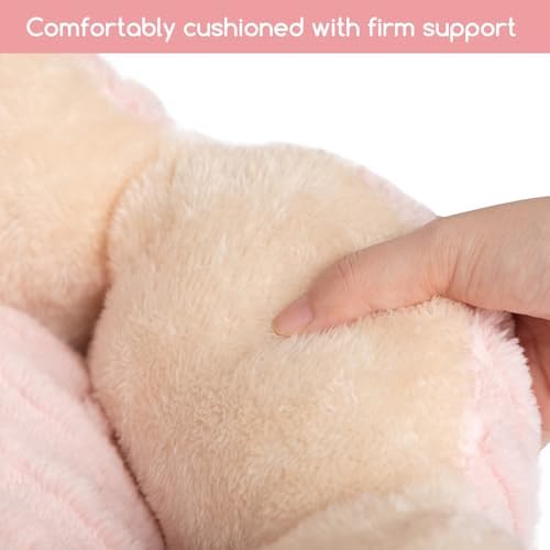 Hollypet Calming Cat Beds for Indoor Cats - Cute Fluffy Cactus Pet Small Dog Puppy Bed with Non-Slip Bottom, Pink